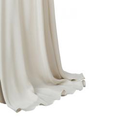 Pre Owned Elie Saab Cream Double Front Slit Detail Silk Maxi Skirt S