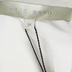 Pre Owned Elie Saab Cream Double Front Slit Detail Silk Maxi Skirt S