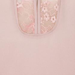 Pre Owned Elie Saab Blush Pink Lace Detail Long Sleeve Silk Blouse S