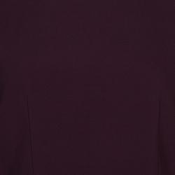 Pre Owned Elie Saab Burgundy Long Sleeve Peplum Top M