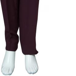 Pre Owned Elie Saab Burgundy High Waist Trousers M