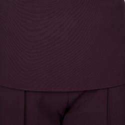 Pre Owned Elie Saab Burgundy High Waist Trousers M