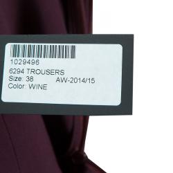 Pre Owned Elie Saab Burgundy High Waist Trousers M