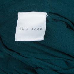 Elie Saab Deep Green All Over Sequin Embellished Long Sleeve Gown M