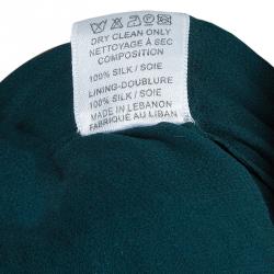 Elie Saab Deep Green All Over Sequin Embellished Long Sleeve Gown M