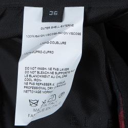 Pre Owned Elie Saab Black Floral Print Zip Detail Jacket S