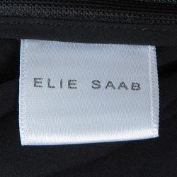 Elie Saab Black Mesh Overlay Sequin Embellished Top S