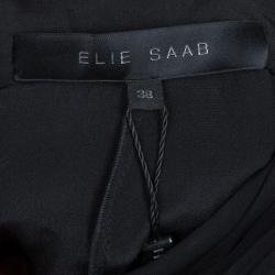 Pre Owned Elie Saab Black Crossback Empire Line Gown M