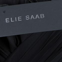 Pre Owned Elie Saab Black Crossback Empire Line Gown M