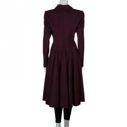 Elie Saab Burgundy Cashmere Coat M