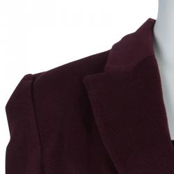 Elie Saab Burgundy Cashmere Coat M