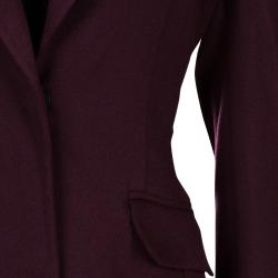 Elie Saab Burgundy Cashmere Coat M