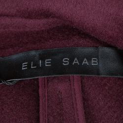 Elie Saab Burgundy Cashmere Coat M