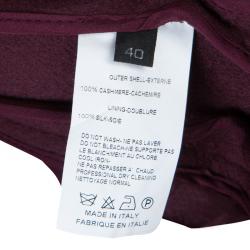 Elie Saab Burgundy Cashmere Coat M