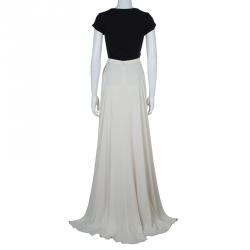 Pre Owned Elie Saab Ivory Double Slit Maxi Skirt M