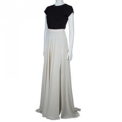Pre Owned Elie Saab Ivory Double Slit Maxi Skirt M