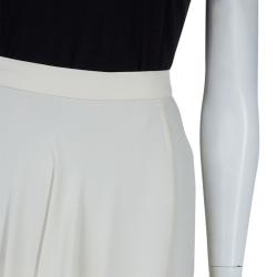 Pre Owned Elie Saab Ivory Double Slit Maxi Skirt M