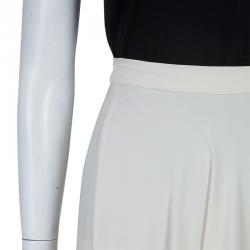 Pre Owned Elie Saab Ivory Double Slit Maxi Skirt M