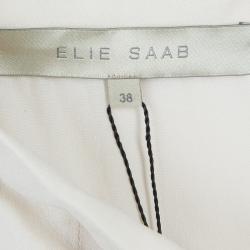 Pre Owned Elie Saab Ivory Double Slit Maxi Skirt M