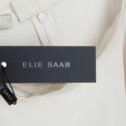 Pre Owned Elie Saab Ivory Double Slit Maxi Skirt M