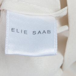 Pre Owned Elie Saab Ivory Double Slit Maxi Skirt M