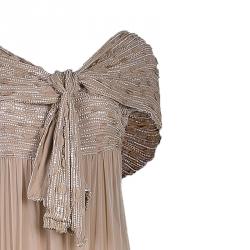 Elie Saab Beige Beaded Gown M