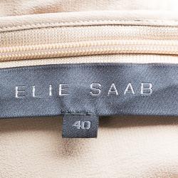 Elie Saab Beige Beaded Gown M