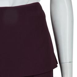 Pre Owned Elie Saab Burgundy High Waist Trousers S