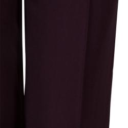 Pre Owned Elie Saab Burgundy High Waist Trousers S