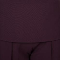 Pre Owned Elie Saab Burgundy High Waist Trousers S