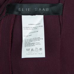 Pre Owned Elie Saab Burgundy High Waist Trousers S