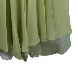 Pre Owned Elie Saab Pistachio Green Silk Sequin Embellished Sleeveless Gown L