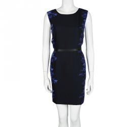 Pre Owned Elie Tahari Navy Yard Silk Beverly Sheath Dress L