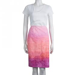 Elie Tahari Pink Gradient Dye  Penelope Pencil Skirt M
