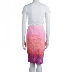 Elie Tahari Pink Gradient Dye  Penelope Pencil Skirt M