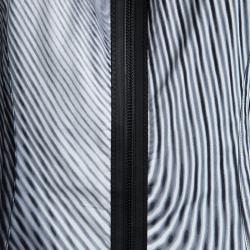 Pre Owned Elie Tahari Monochrome Printed Zip Front Sleeveless Mercer Dress M