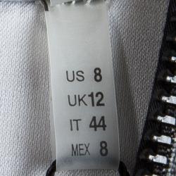 Pre Owned Elie Tahari Monochrome Printed Zip Front Sleeveless Mercer Dress M