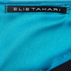 Pre Owned Elie Tahari Black Short Sleeve Half Peplum Sybil Dress M