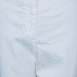 Pre Owned Elie Tahari White Textured Pants M