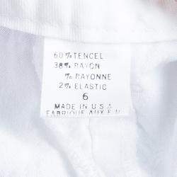 Pre Owned Elie Tahari White Textured Pants M