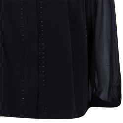 Pre Owned Elie Tahari Black Embellished Shirt XL