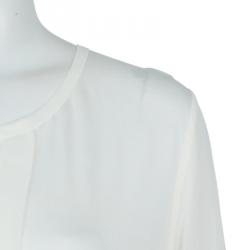 Pre Owned Elie Tahari White Pleated Top XL