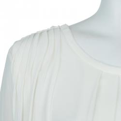Pre Owned Elie Tahari White Pleated Top XL