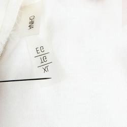 Pre Owned Elie Tahari White Pleated Top XL