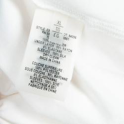 Pre Owned Elie Tahari White Pleated Top XL