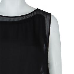 Pre Owned Elie Tahari Black Silk Sleeveless Top M