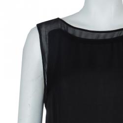 Pre Owned Elie Tahari Black Silk Sleeveless Top M
