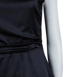 Elie Tahari Black Silk Draped One Shoulder Top M