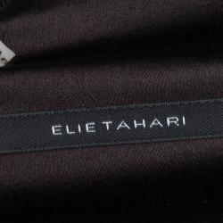 Pre Owned Elie Tahari Brown Silk Blend and Sequins Sleeveless Dress M