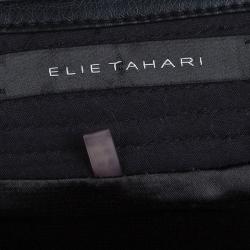 Pre Owned Elie Tahari Black Cotton Fitted Skirt M